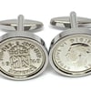 Sixpence for luck 1942 79th Birthday Cufflinks - 1942 genuine sixpence HT