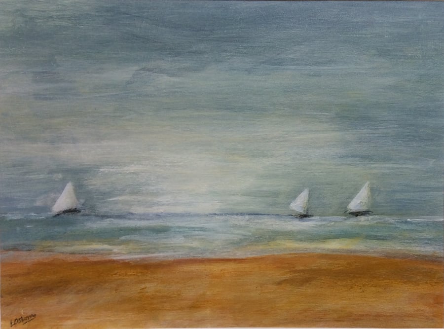 Sailing - painting of boats at sea