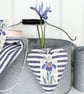 IRIS FABRIC HEART DECORATION - indigo stripes - Image 7