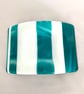 Summer Seconds Spearmint Stripe Fused Glass Candle Bridge – Handmade Home Accent - Image 3