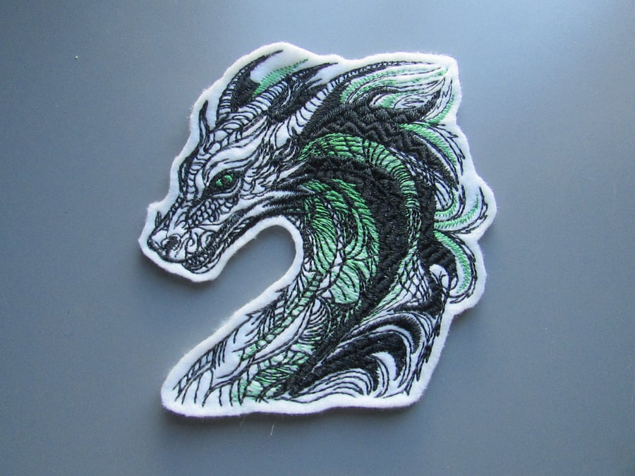 Dragon Embroidered Sew on Applique Patch