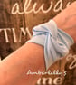 Pale blue twist fabric cuff bracelet 