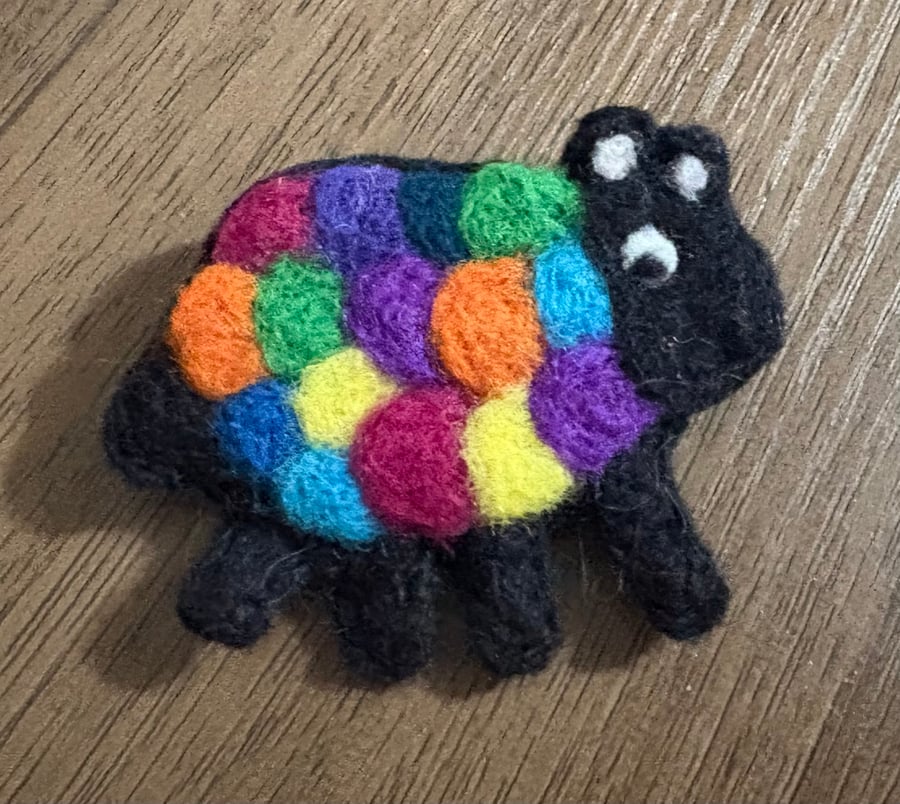 Needle Felted Sheep Brooch