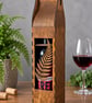 Wooden Wine Bottle Gift Box - Fern Design - Handmade Bottle Carrier