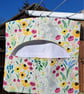 Summer flowers and rabbits peg bag