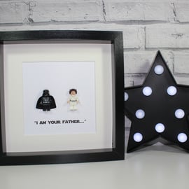 DARTH AND LEIA - Framed Lego minifigure - Father's Day - Dad - Daddy - Daughter 