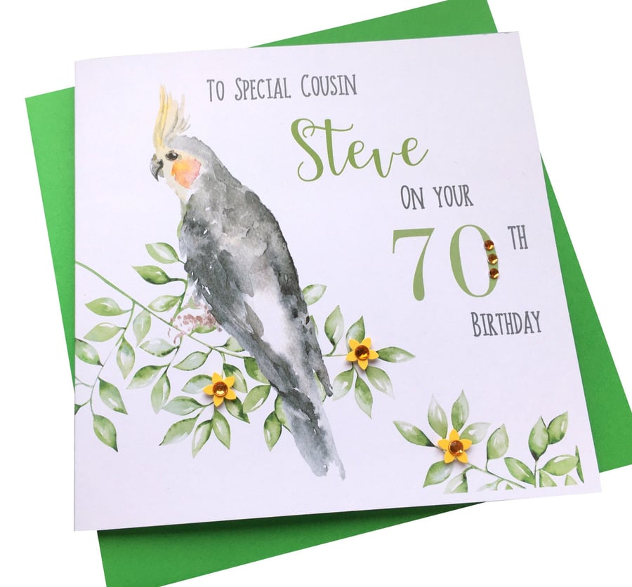 Personalised Handmade Cockatiel - Parrot Birthday Card