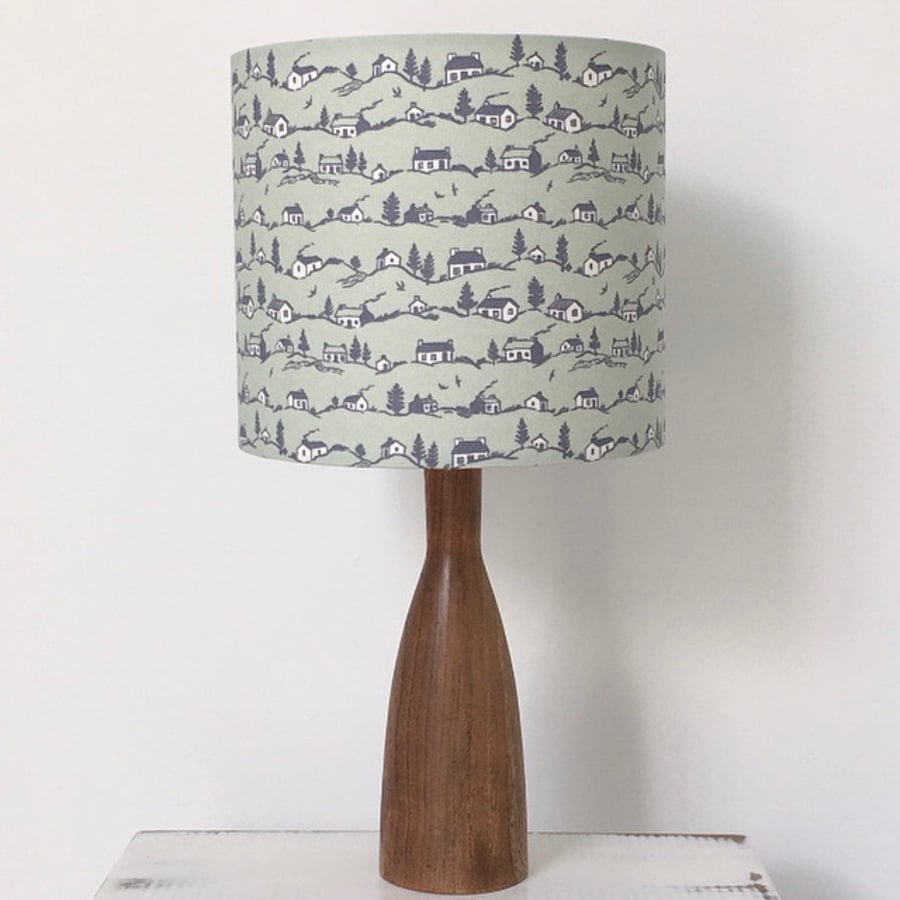 Handmade Liberty Coastal Cottages drum lampshade