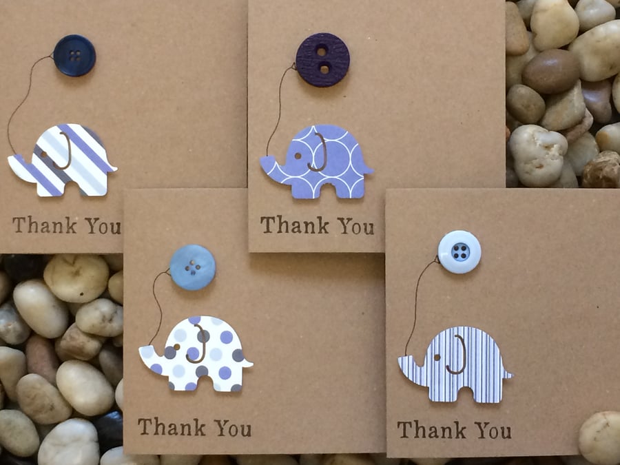 Handmade Thank You Cards, Pack of 4, Other designs available - see photos!