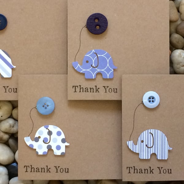 Handmade Thank You Cards, Pack of 4, Other designs available - see photos!
