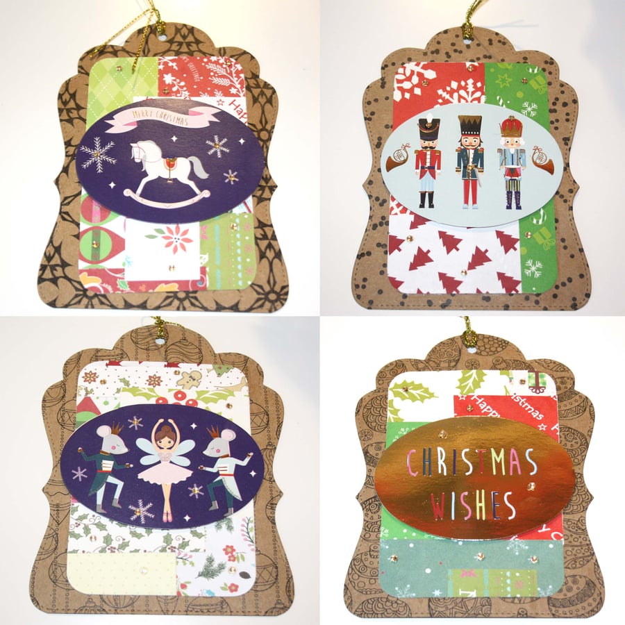 Jumbo Christmas GIft Tags Set of 4 Set 2