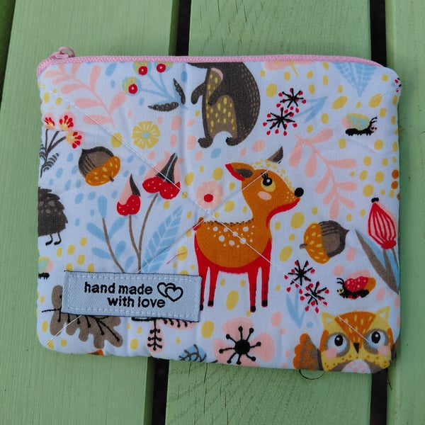 Quilted Woodland Animal Purse