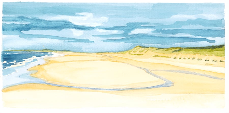 Brancaster beach, A3 giclée print