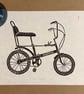 Perfectly imperfect - Raleigh Chopper original hand burnished lino print