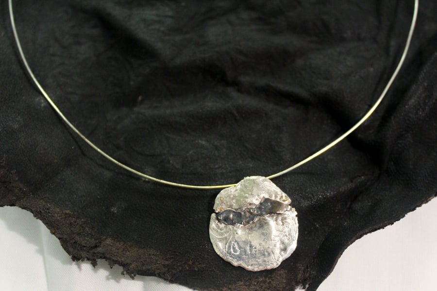 Bat Over The Moon Silver Pendant Perfectly Imperfect