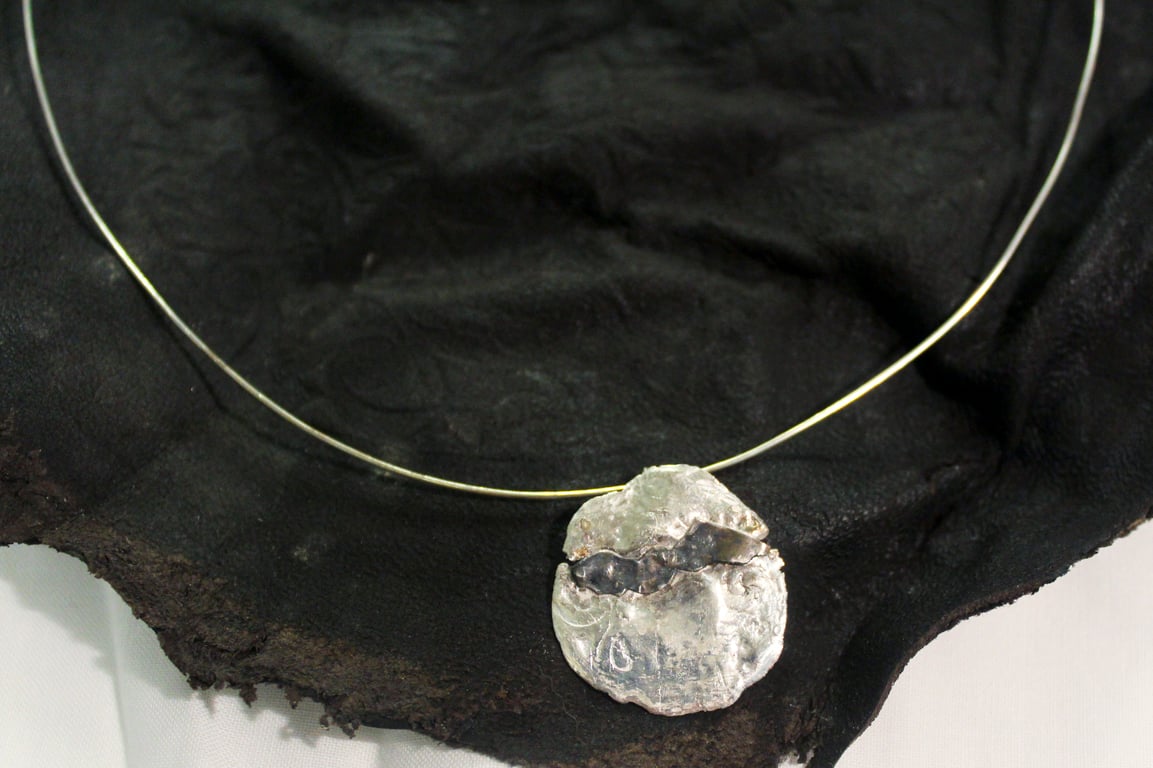 Bat Over The Moon Silver Pendant Perfectly Imperfect