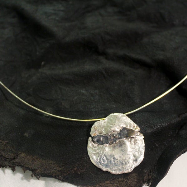 Bat Over The Moon Silver Pendant Perfectly Imperfect