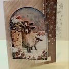 3D Decoupaged Christmas Card, Shepherd's Flock