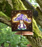 Toadstool pixie girl pyrography decorative hook - Image 1
