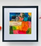 Summer Seconds, Bright fields, original felt and stitch landscape picture 