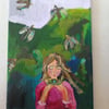 Small original painting 'guardian of the birds' 