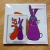 HONEY BUNNY VALENTINE'S CARD AND FRIDGE MAGNET GIFT