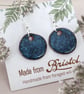 Handmade foraged clay ceramic earrings. Floating Blue glazed Bristol earrings. - Image 2