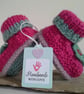 Luxery Pure Merino 'Jeager' Wool Girl's Hand Knitted Booties  0-3 months size - Image 2