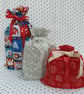 Christmas Gift Sack, Snowmen, Re-usable, Small - Image 2