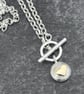 Gold Heart Pebble Fob Necklace, Sterling Silver and gold Fob Necklace, valentine - Image 8