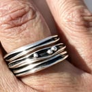 Chunky Silver Stack ring, freeform stack ring, sterling silver stack ring, waves