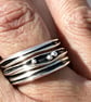 Chunky Silver Stack ring, freeform stack ring, sterling silver stack ring, waves