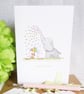 Rainbow Rain 'Ellie' Elephant Birthday Card - Personalised - Image 1