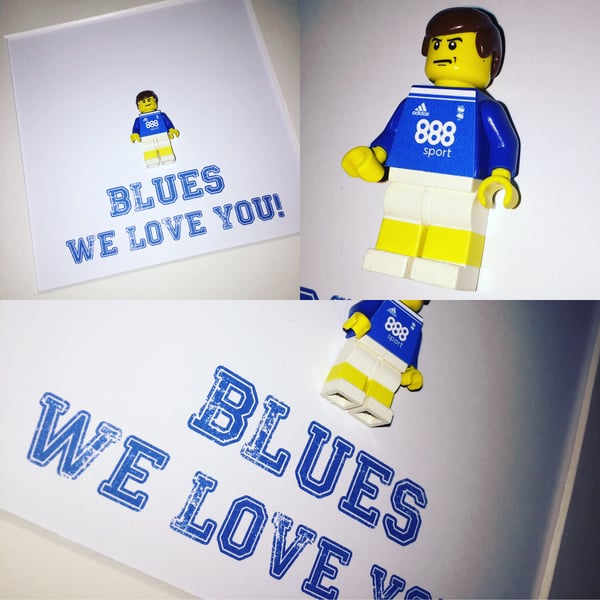 BIRMINGHAM CITY - Framedup custom Lego minifigure - Football