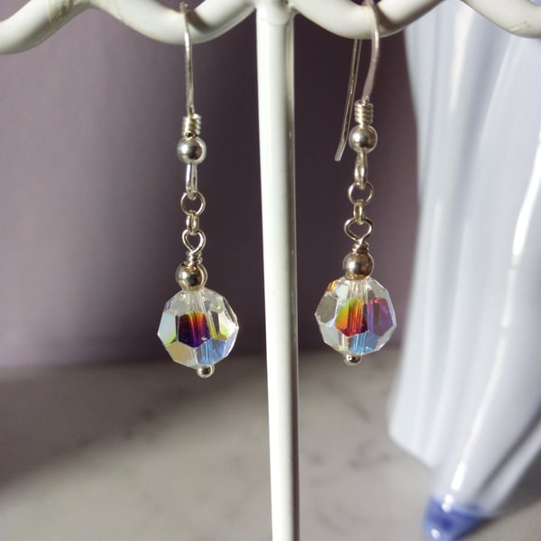 SWAROVSKI CRYSTAL EARRINGS -CHRISTMAS GIFT - DANGLE -  FREE UK SHIPPING