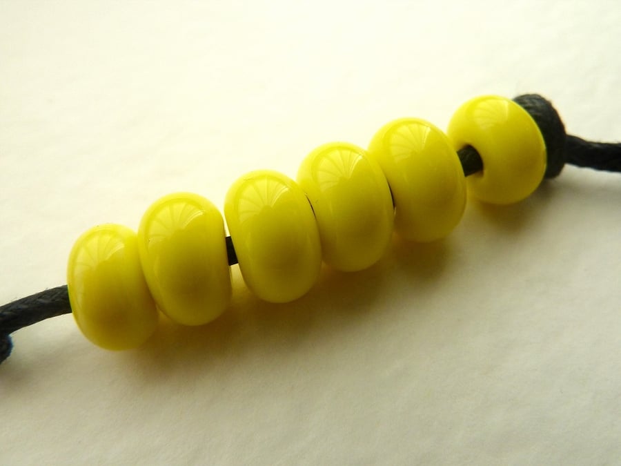 yellow spacer lampwork spacer beads