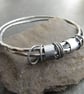 Double silver bangle set, Fidget bangle with spinner rings - Image 1