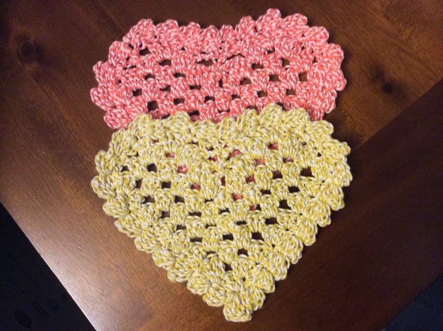 Set of 2 crochet coasters, doilies