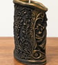 Black and Gold Witch Candle-Sculpted Gothic Halloween Decor - Image 3