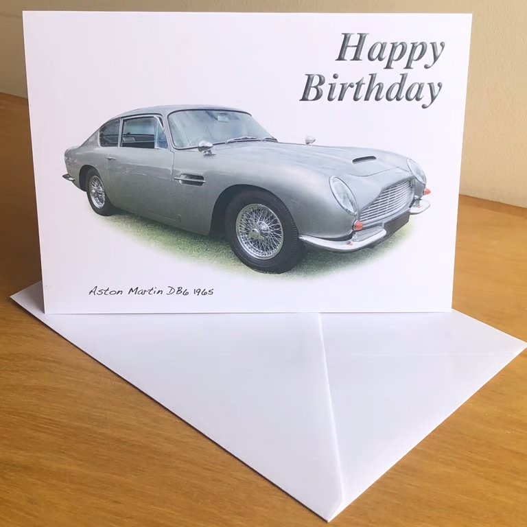 Aston Martin DB6 1965 - Birthday, Anniversary, Retirement or Plain Card