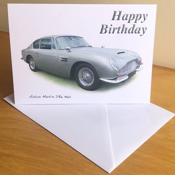 Aston Martin DB6 1965 - Birthday, Anniversary, Retirement or Plain Card