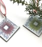 Square Snowflake Enamelled Christmas Decoration - Image 7