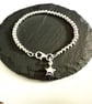 Sterling Silver 4mm Bead Bracelet with Puffed Star Charm & Lobster Clasp - Image 9