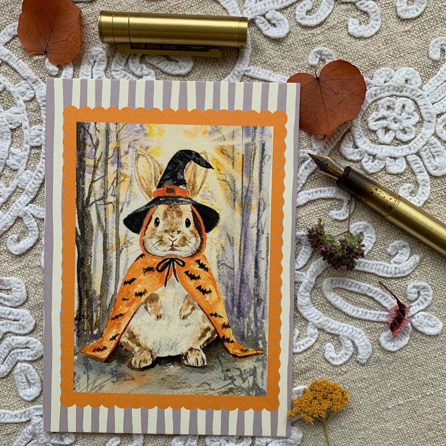 Halloween Bunny Card - Blank Card