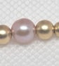 Dainty Solid Gold Bead Necklace: Freshwater Pink Pearl Accent - Image 2