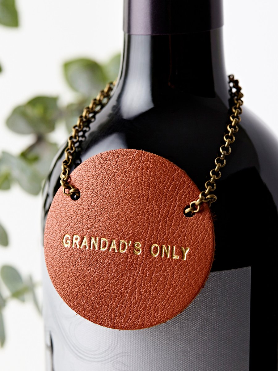 Leather Bottle Tag - Personalised gifts for the home