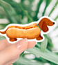 Sausage Dog Glossy Vinyl Sticker - Image 1