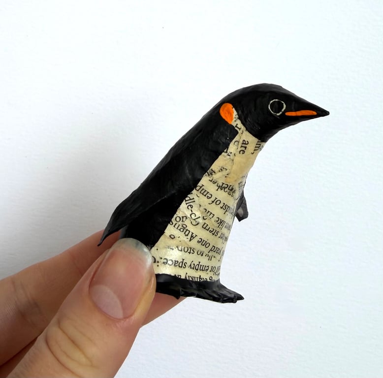 Storybook Penguin, Gift for Booklovers, Handmade Nature Inspired Joy Gift