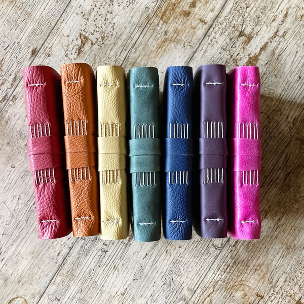 A6 Leather Journal, Handbound 6x4 Soft Wrap Cover, Leatherbound Book 6x4 Custom