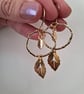Autumnal Leaf Fall Equinox Practical Magic Mystical Gold Drop Earrings